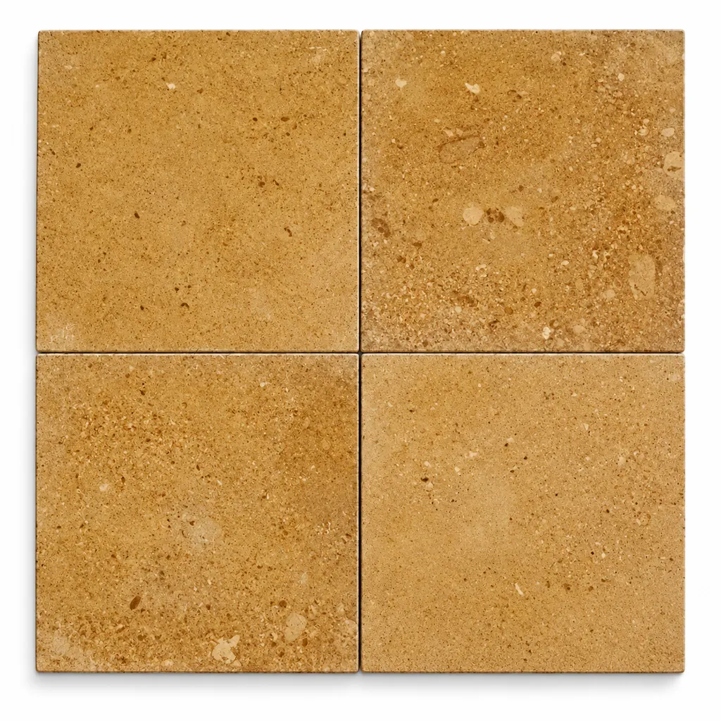 Asian Gold sandstone tiles with a warm golden-yellow surface and natural speckling