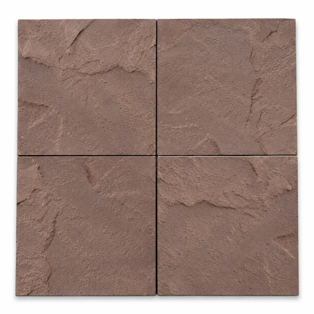 Kota Black sandstone tiles with a dark brown natural riven surface