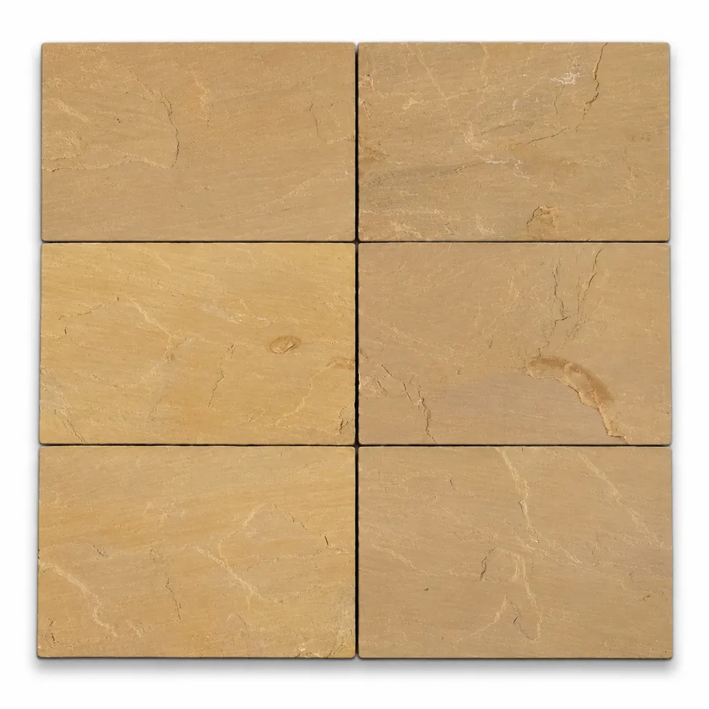Lalitpur Yellow sandstone tiles with a warm golden-yellow natural riven surface