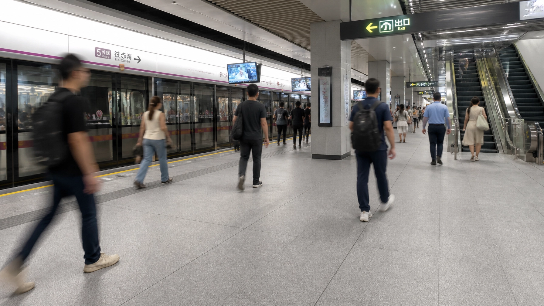 Sadarahalli Granite: The Unsung Hero of Durable Public Flooring in 2026 2 A bustling modern metro station with slip-resistant flamed grey granite flooring, showcasing durability in high-traffic public spaces.