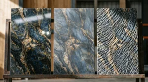 Polished, honed and leather granite surfaces
